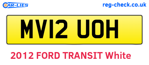MV12UOH are the vehicle registration plates.