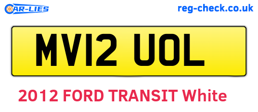 MV12UOL are the vehicle registration plates.