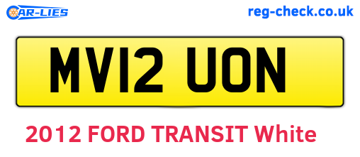 MV12UON are the vehicle registration plates.