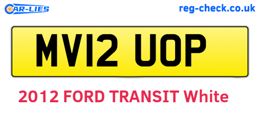 MV12UOP are the vehicle registration plates.