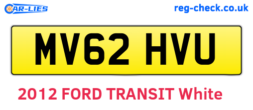 MV62HVU are the vehicle registration plates.
