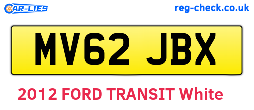MV62JBX are the vehicle registration plates.