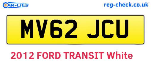 MV62JCU are the vehicle registration plates.