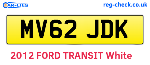 MV62JDK are the vehicle registration plates.