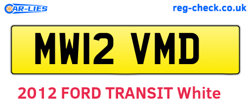 MW12VMD are the vehicle registration plates.