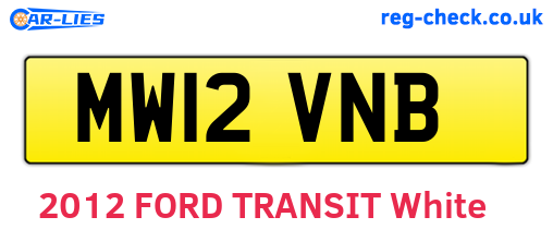 MW12VNB are the vehicle registration plates.