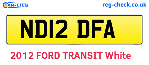 ND12DFA are the vehicle registration plates.