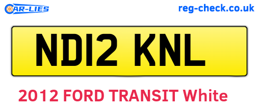ND12KNL are the vehicle registration plates.