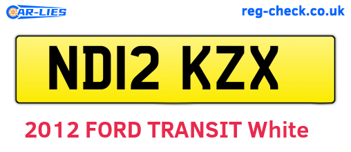 ND12KZX are the vehicle registration plates.