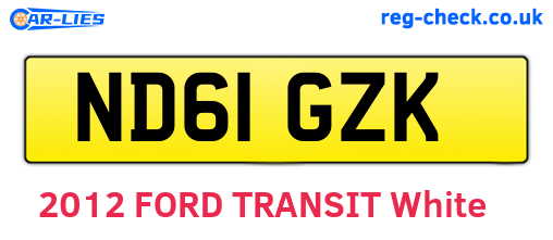 ND61GZK are the vehicle registration plates.