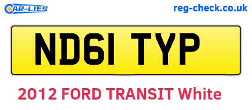 ND61TYP are the vehicle registration plates.