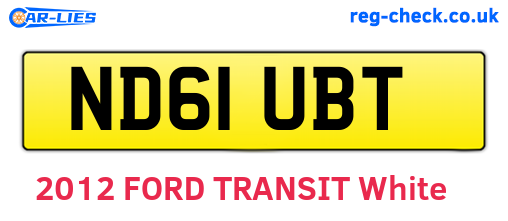 ND61UBT are the vehicle registration plates.