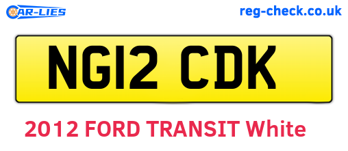 NG12CDK are the vehicle registration plates.