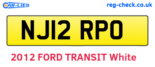 NJ12RPO are the vehicle registration plates.