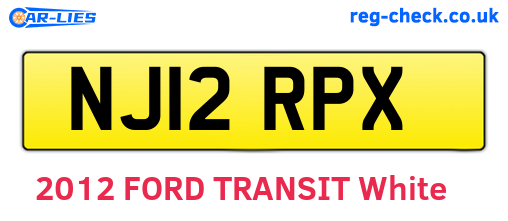 NJ12RPX are the vehicle registration plates.