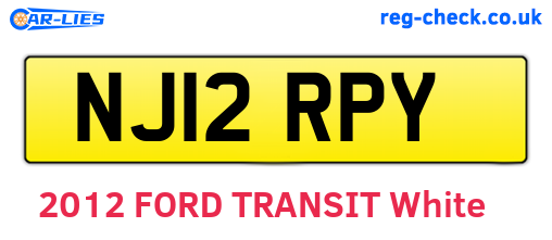NJ12RPY are the vehicle registration plates.