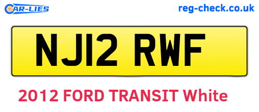 NJ12RWF are the vehicle registration plates.