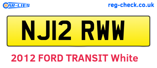 NJ12RWW are the vehicle registration plates.