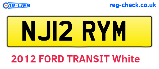 NJ12RYM are the vehicle registration plates.