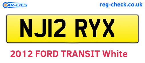 NJ12RYX are the vehicle registration plates.