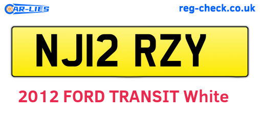 NJ12RZY are the vehicle registration plates.