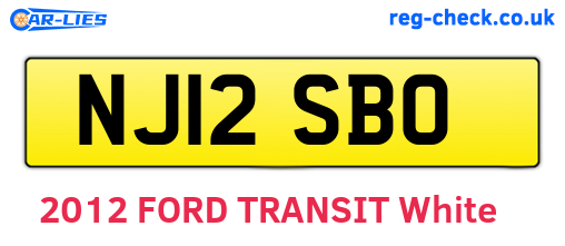 NJ12SBO are the vehicle registration plates.