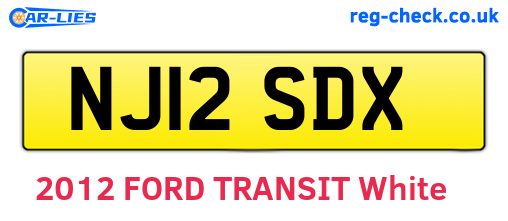 NJ12SDX are the vehicle registration plates.