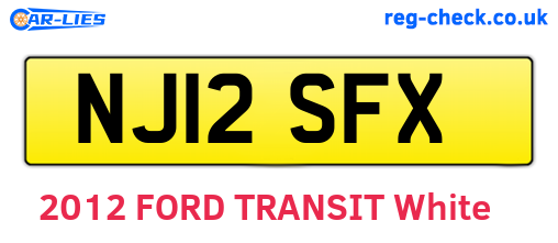 NJ12SFX are the vehicle registration plates.