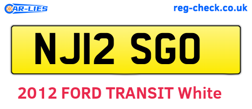 NJ12SGO are the vehicle registration plates.