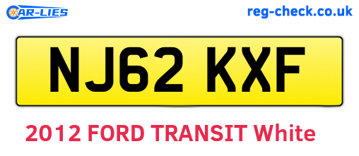 NJ62KXF are the vehicle registration plates.