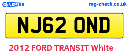 NJ62OND are the vehicle registration plates.