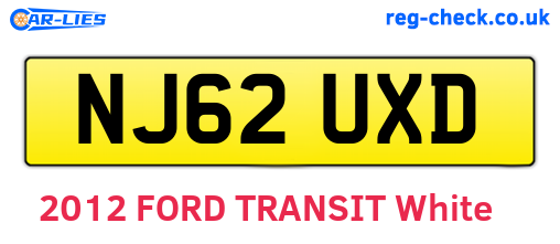 NJ62UXD are the vehicle registration plates.