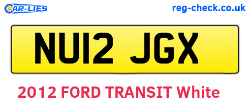 NU12JGX are the vehicle registration plates.