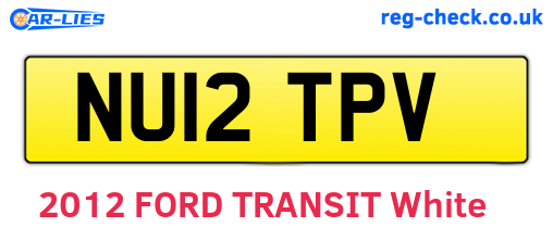 NU12TPV are the vehicle registration plates.