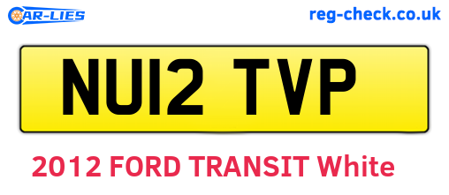 NU12TVP are the vehicle registration plates.