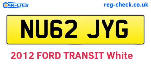 NU62JYG are the vehicle registration plates.