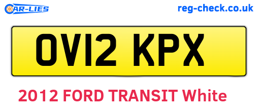 OV12KPX are the vehicle registration plates.