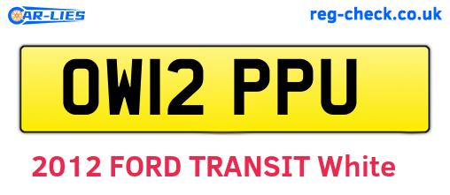 OW12PPU are the vehicle registration plates.