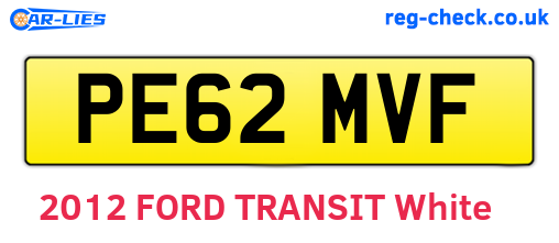 PE62MVF are the vehicle registration plates.