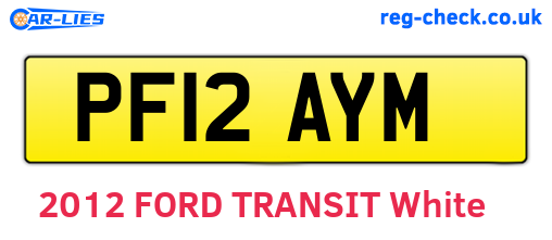 PF12AYM are the vehicle registration plates.