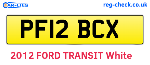 PF12BCX are the vehicle registration plates.