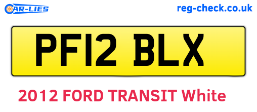 PF12BLX are the vehicle registration plates.
