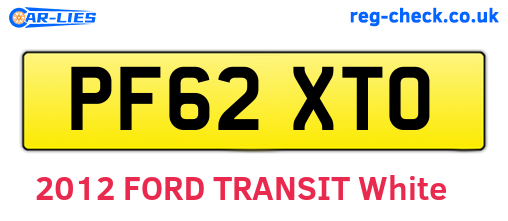 PF62XTO are the vehicle registration plates.