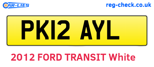 PK12AYL are the vehicle registration plates.