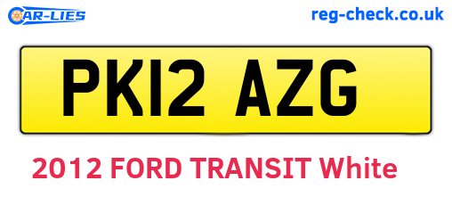 PK12AZG are the vehicle registration plates.