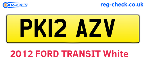PK12AZV are the vehicle registration plates.