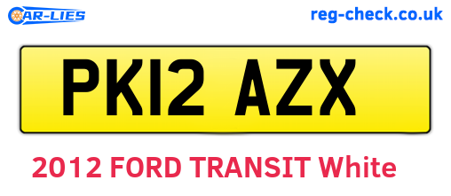 PK12AZX are the vehicle registration plates.