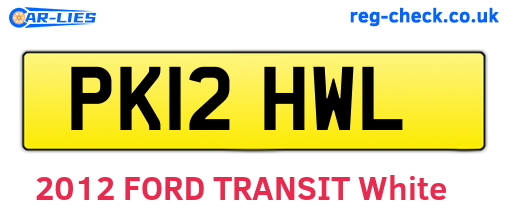 PK12HWL are the vehicle registration plates.
