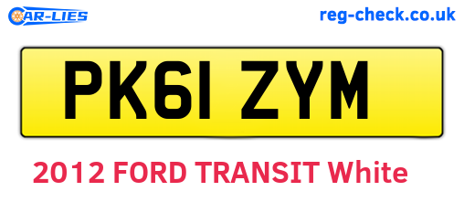 PK61ZYM are the vehicle registration plates.