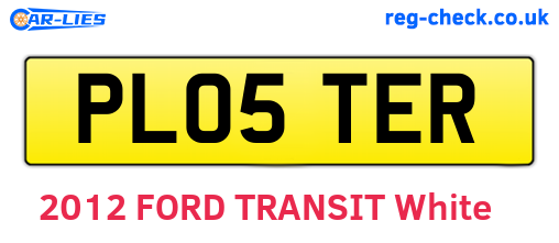 PL05TER are the vehicle registration plates.